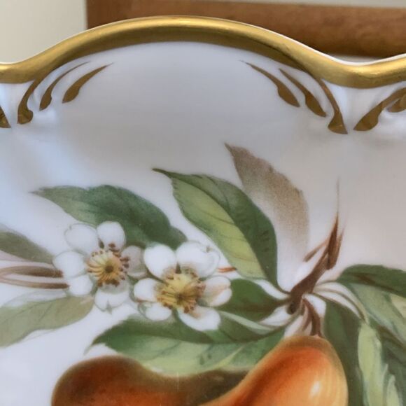 Vintage Hackefors Sweden Porslin Square Scalloped Fruit Design Plate - Picture 4 of 17